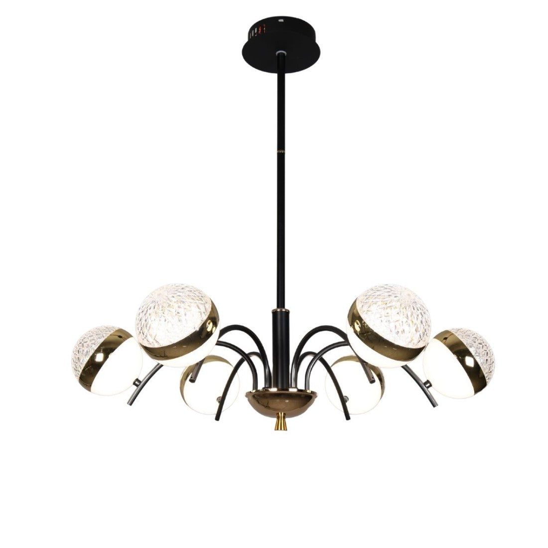LUSTRA LED HYLA NEGRU+AURIU 95W/9500LM 2700K-6500K 700X620mm