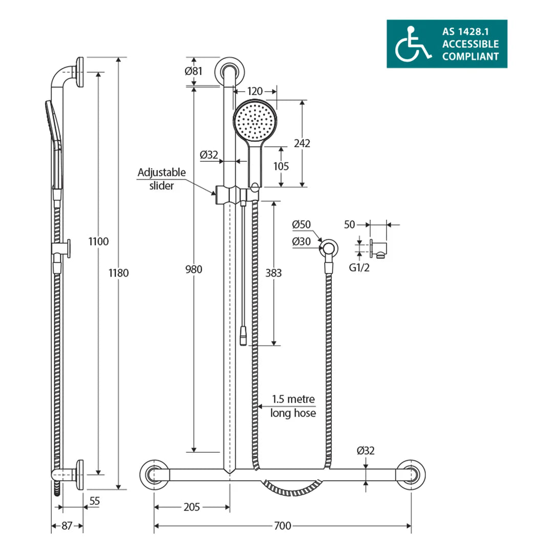 Set baterii baie GROHE Eurosmart cu baterie lavoar S-Size, baterie dus si set de dus Tempesta 100 cu bara - imagine 6