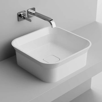 Lavoar dresda Cast Marble 40X40X15.9 cm , fara preplin, alb lucios