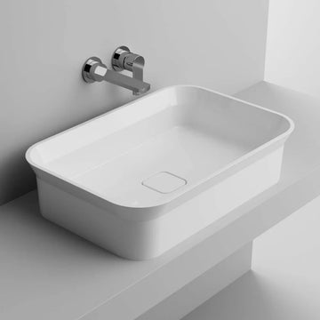 Lavoar dresda Cast Marble 60X40X15.9 cm , fara preplin, alb lucios