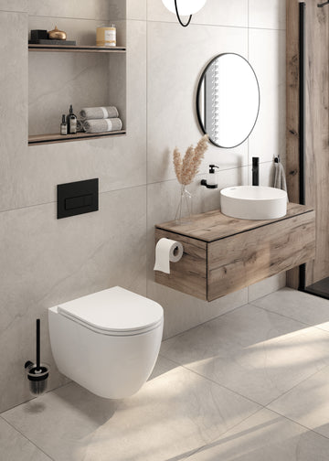 Suport pentru hârtie igienică, montare pe perete Arnika Nero ADA_N211 Deante