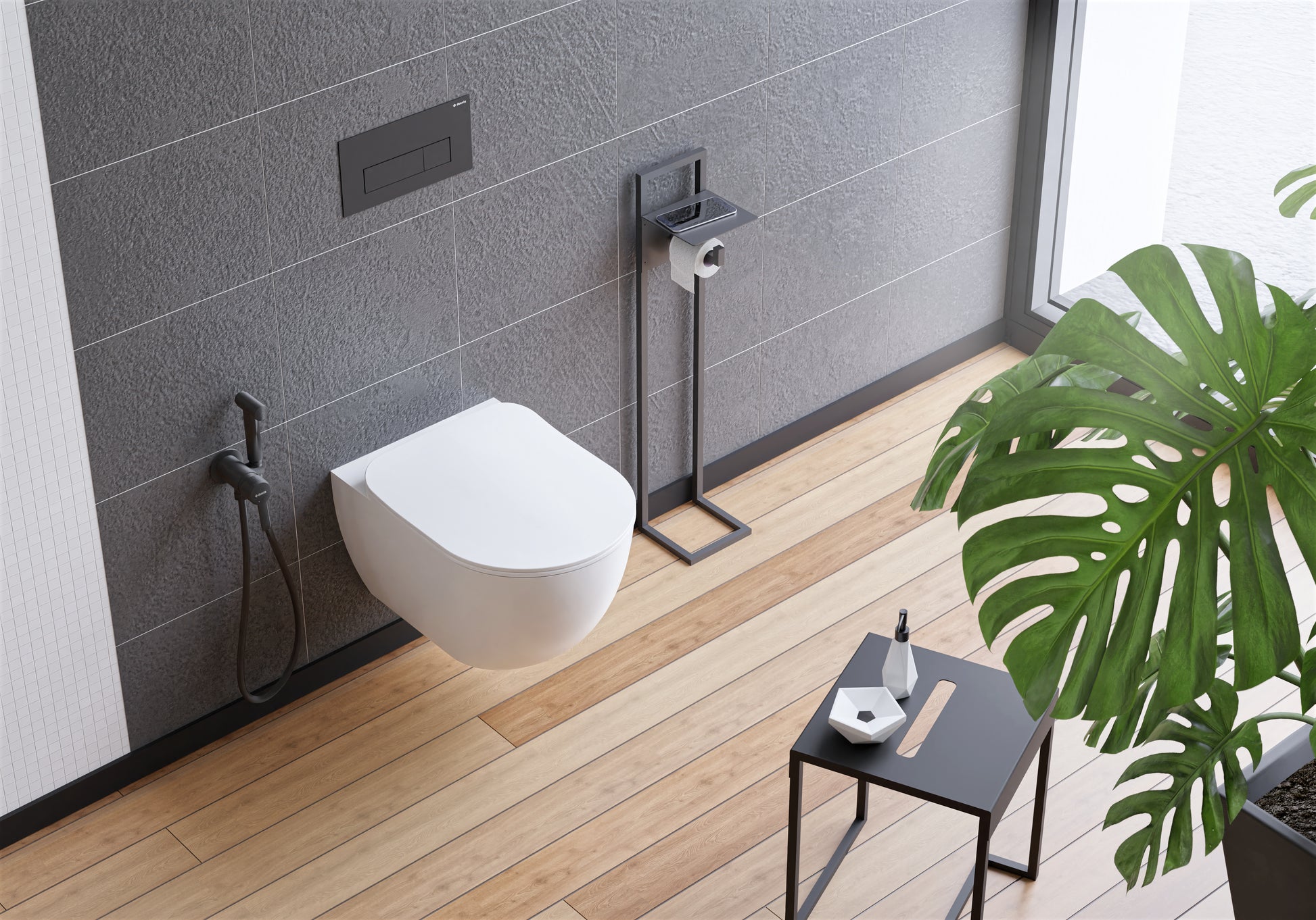 Vas de WC, cu capac, fără bordură Peonia CDED6ZPW Deante - imagine 2
