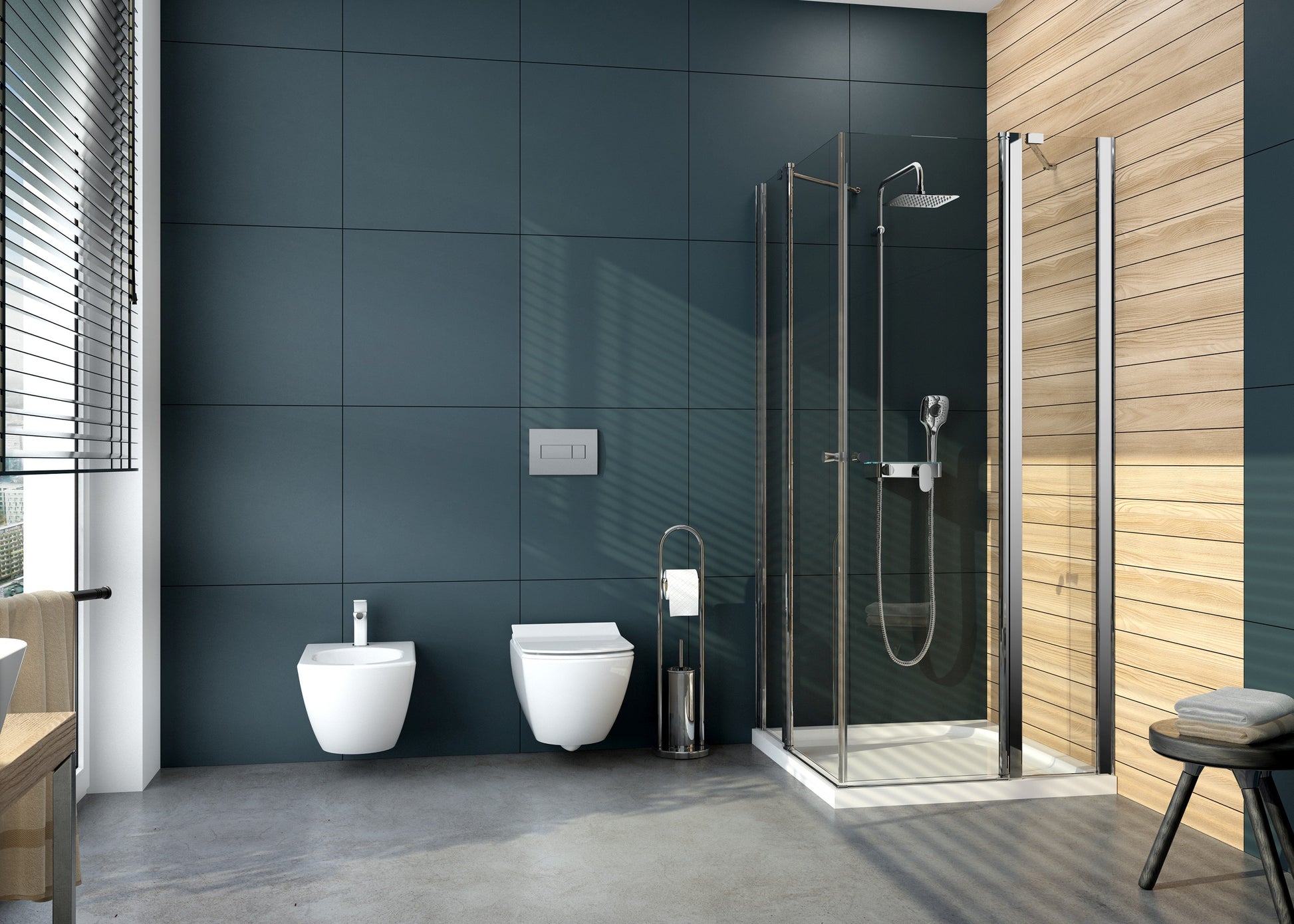 Vas de WC, montare pe perete, fără bordură Blur Alb CDZ_6ZPW Deante - imagine 3