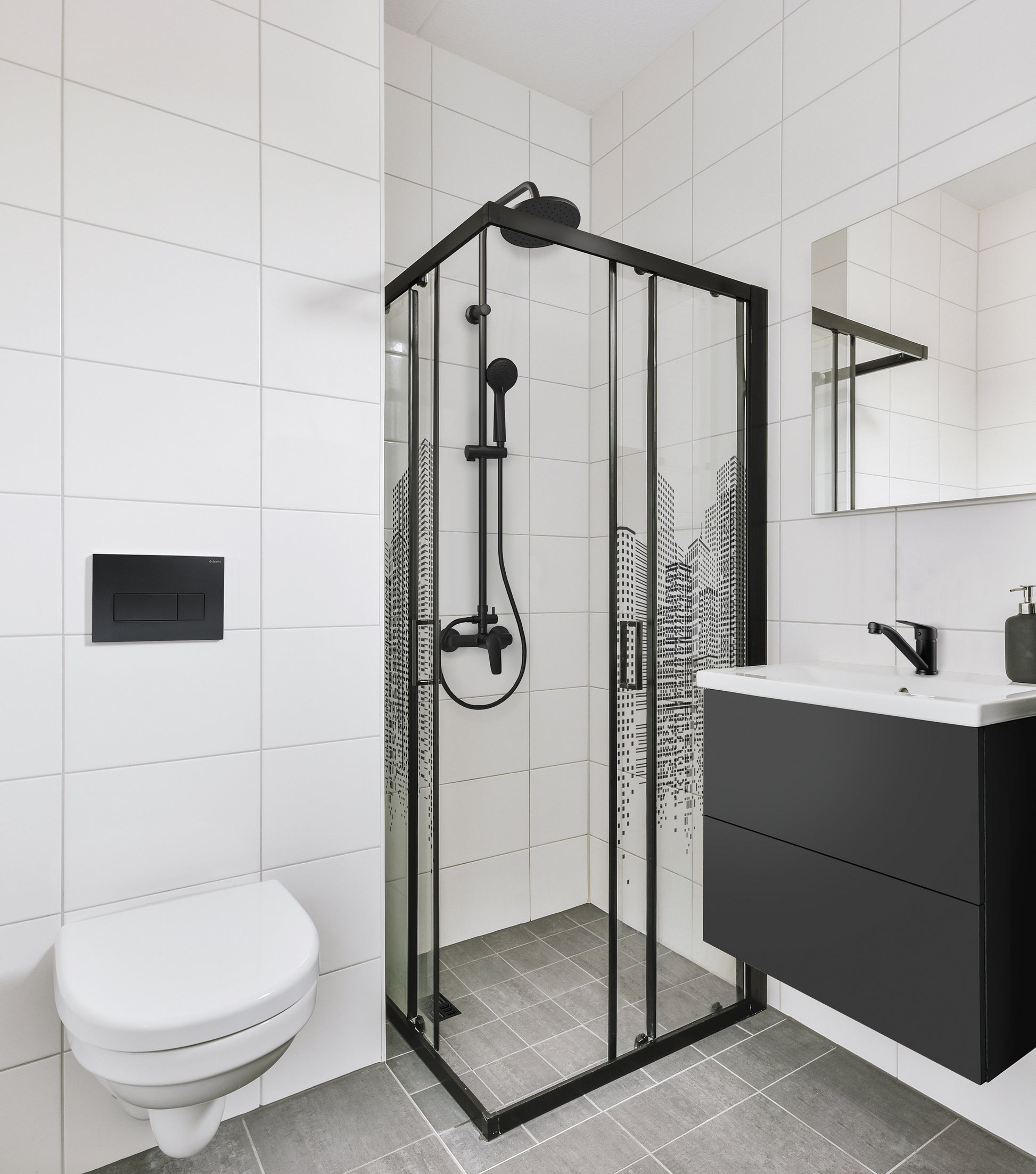 Mobilier de baie , Fără blat Prizma Nero STU_NU61 Deante