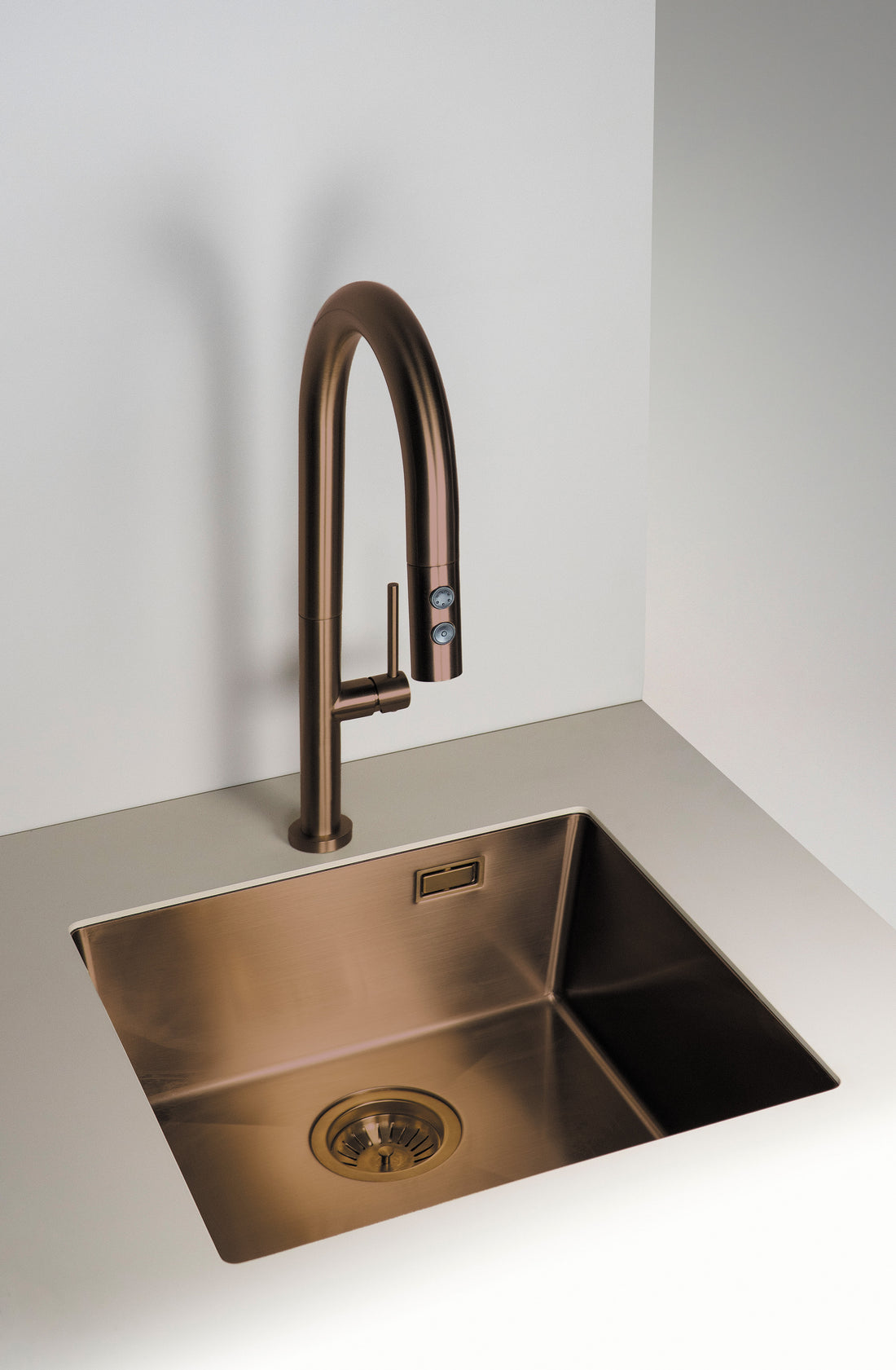 Chiuvetă din inox, 1-cuvă Olfato Bronz periat ZPO_C10A Deante