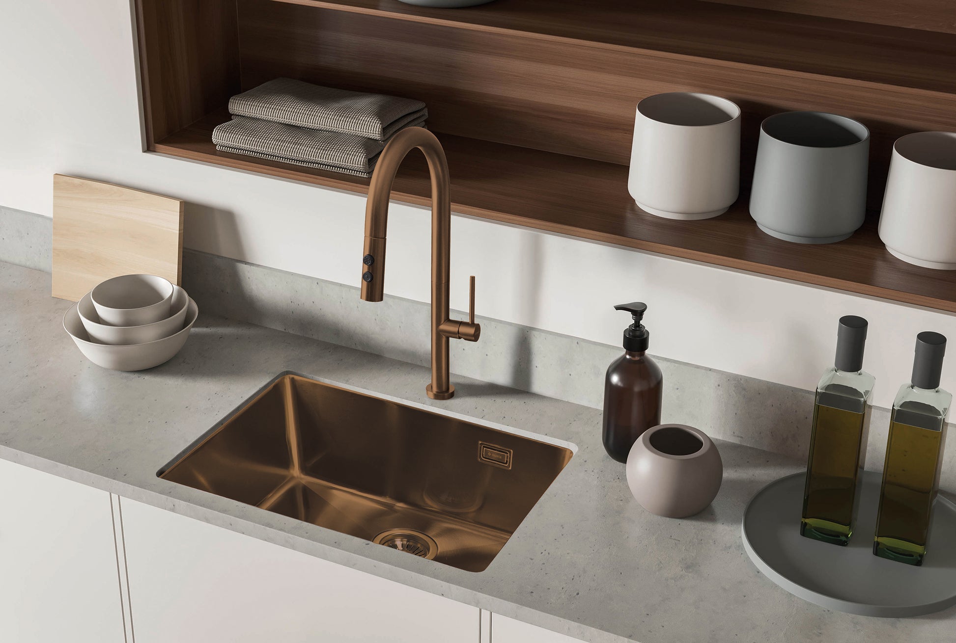 Chiuvetă din inox, 1-cuvă Olfato Bronz periat ZPO_C10B Deante - imagine 2