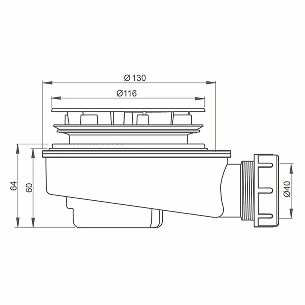 Sifon Roth cuva dus extraplat D-90 cm