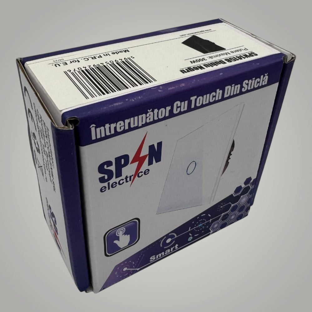 Intrerupator touch simplu, negru