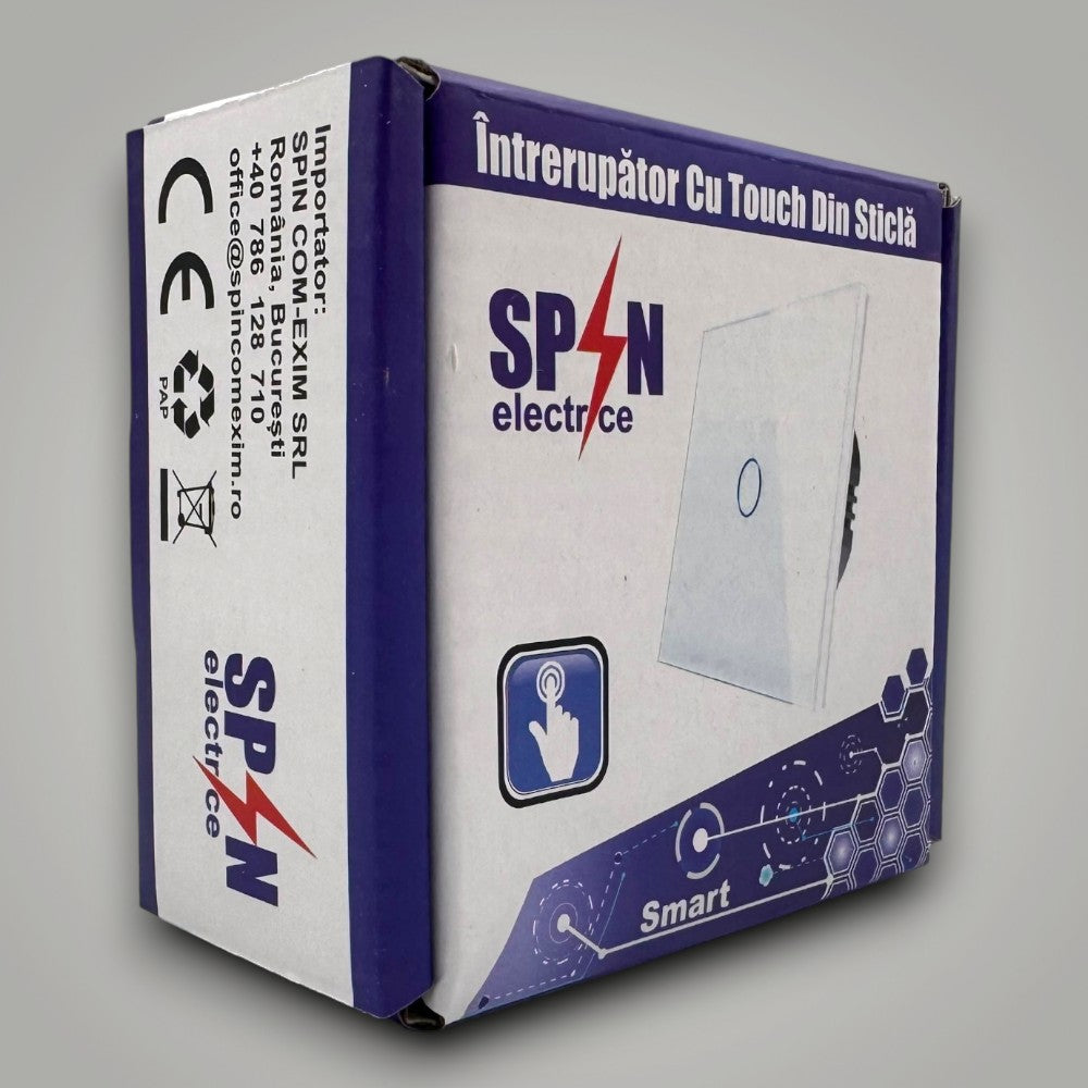 Intrerupator touch simplu, alb