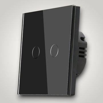 Intrerupator touch dublu, negru