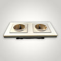 Priza Dubla cu Rama din Sticla AURIE