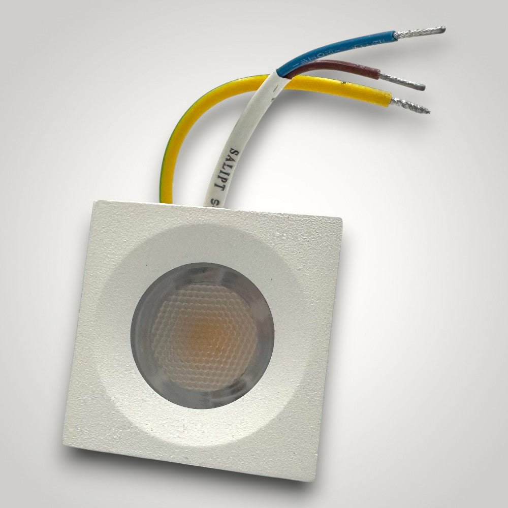 Spot LED Patrat pentru Mobila, 35x35mm, 3W 4100K, lumina neutra