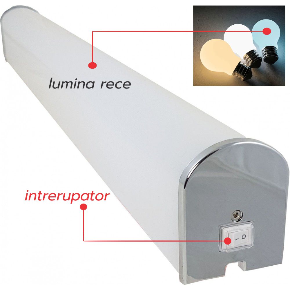 Corp LED baie cu intrerupator, 20w, 6400K, lumina rece, cu protectie IP44, 900mm