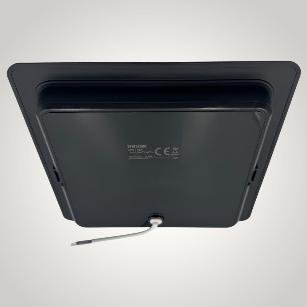 Spot Led Sole cu rama neagra, patrat ingropat 220x220, 24W, 4100K, lumina neutra