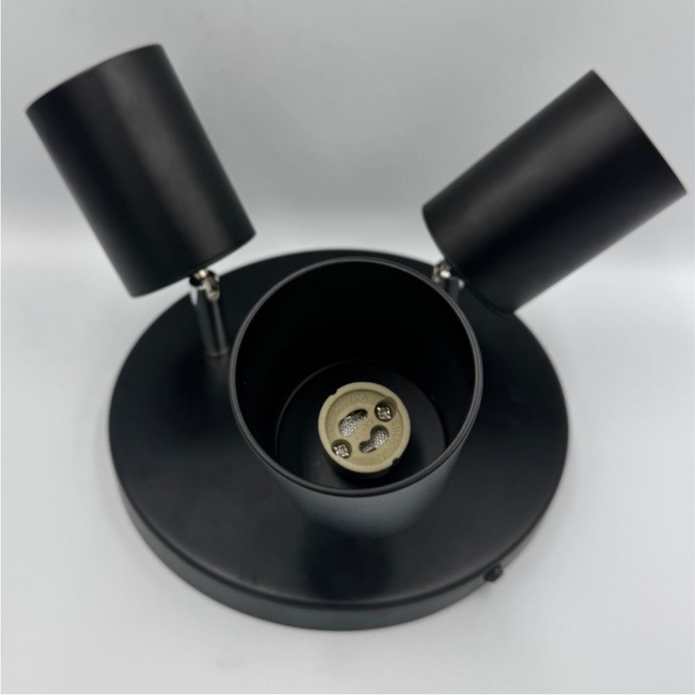 Spot Rotund Reglabil Negru 3 X GU10 200mm