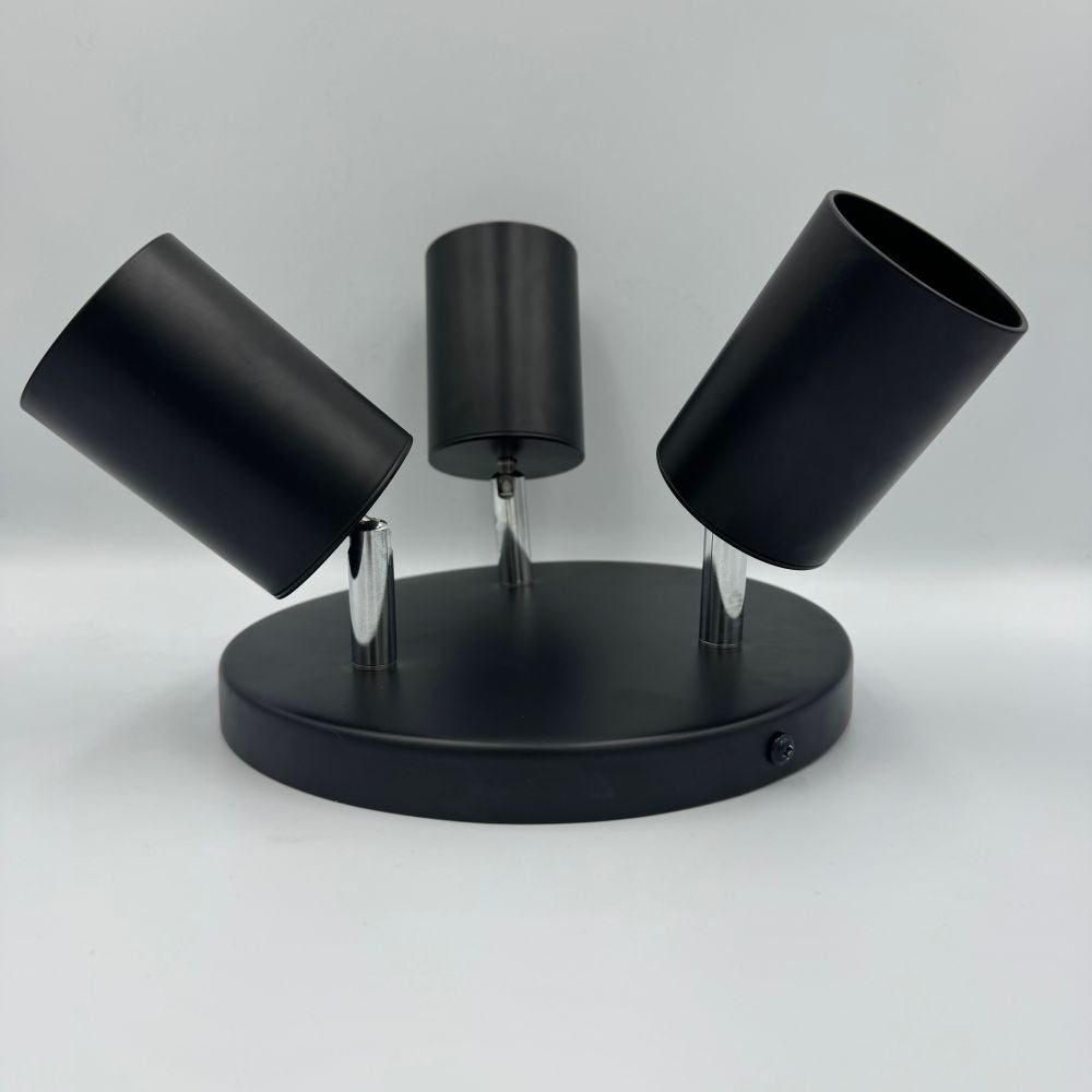 Spot Rotund Reglabil Negru 3 X GU10 200mm
