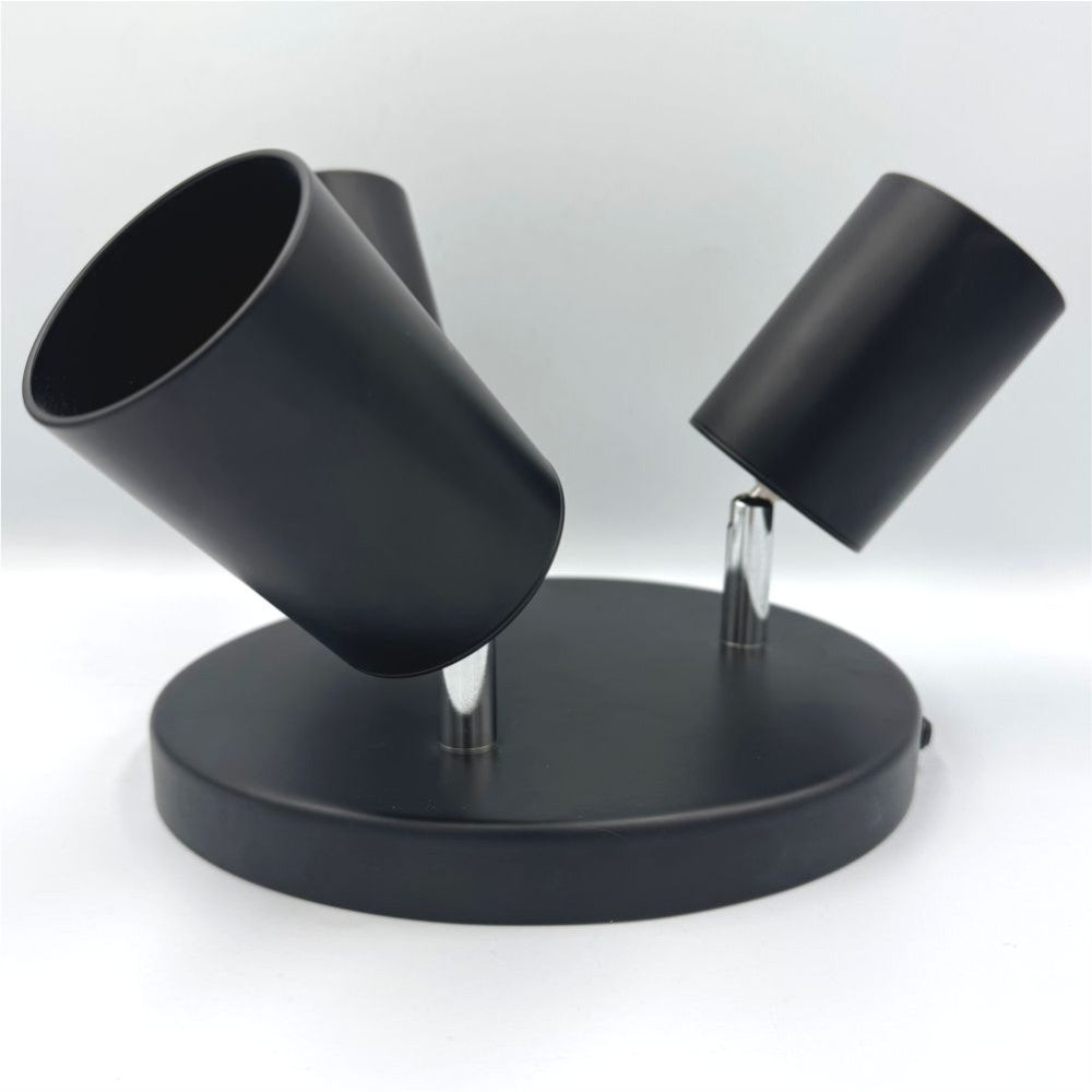 Spot Rotund Reglabil Negru 3 X GU10 200mm