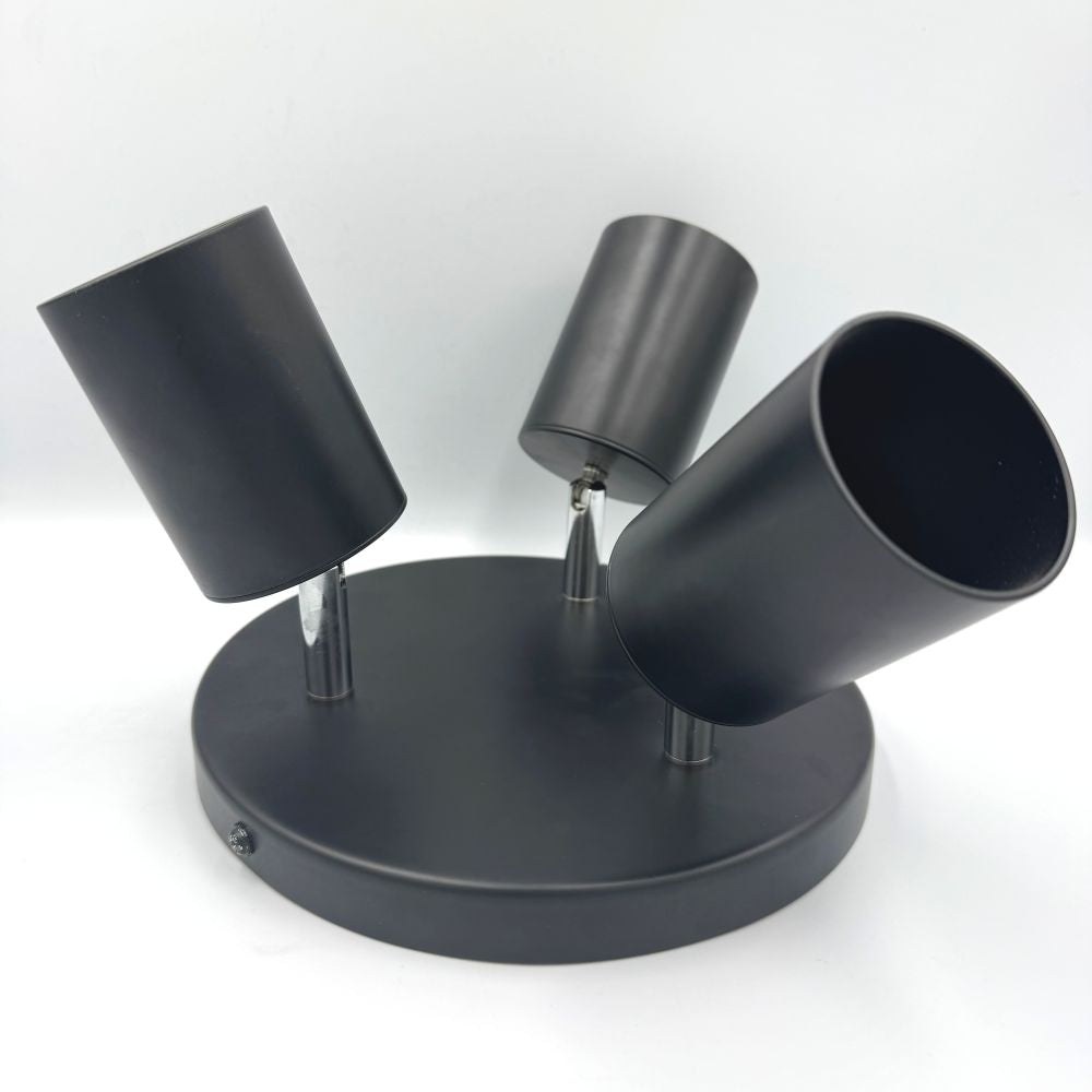 Spot Rotund Reglabil Negru 3 X GU10 200mm