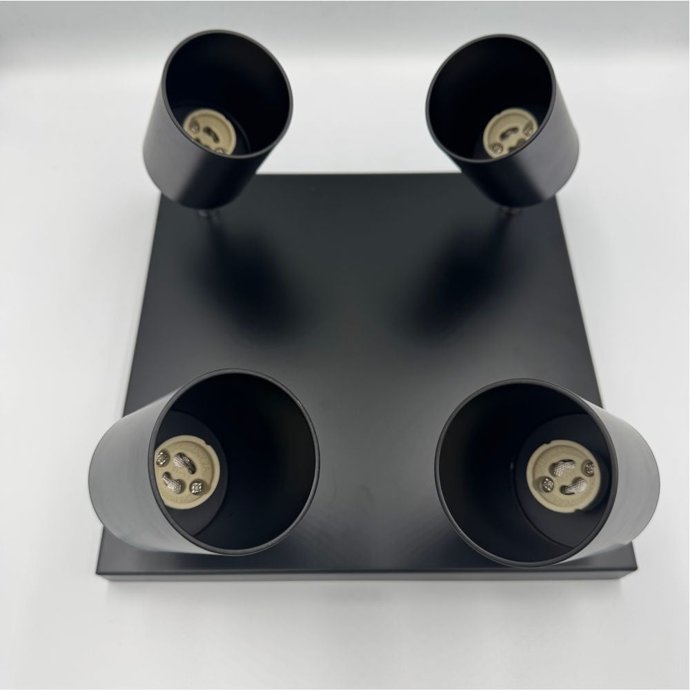 Spot Patrat Reglabil Negru 4 X GU10 250mm