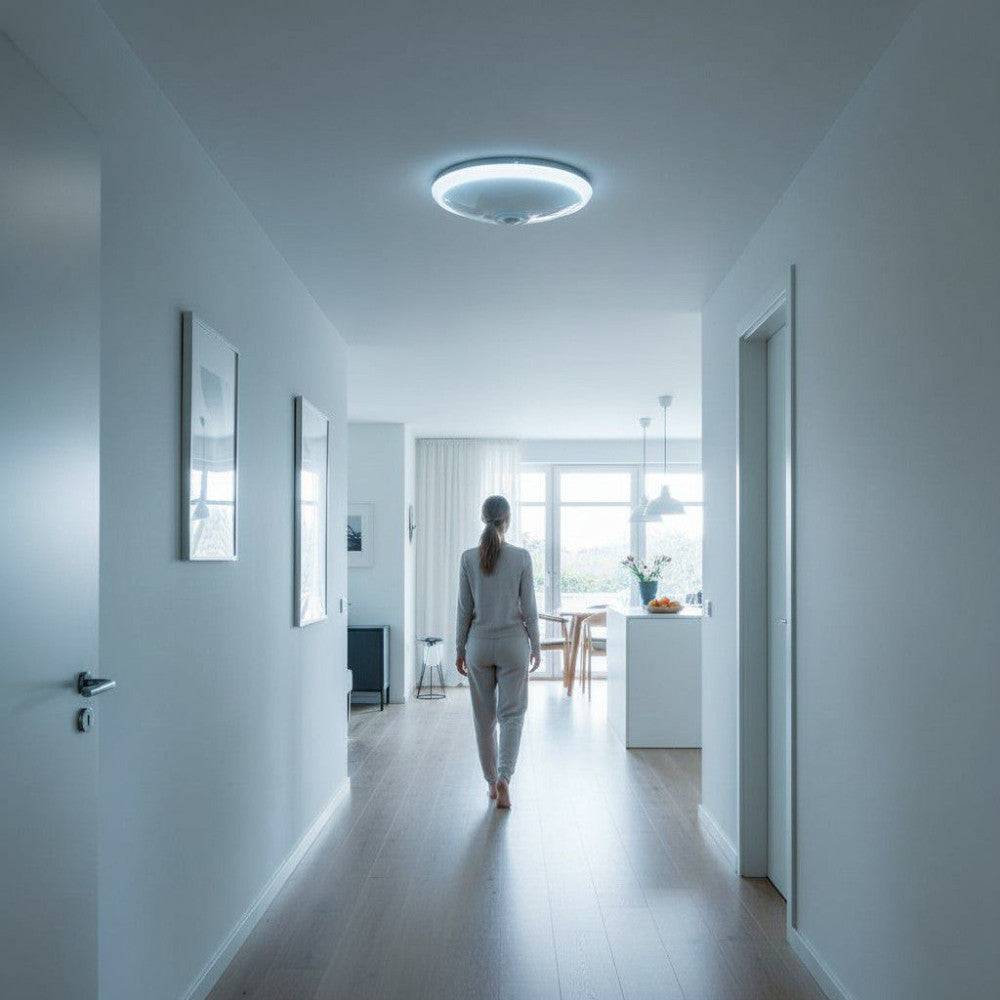 Plafoniera Led cu senzor de miscare reglabil Ã˜290x95mm, 18W=115W, 6500K, lumina rece