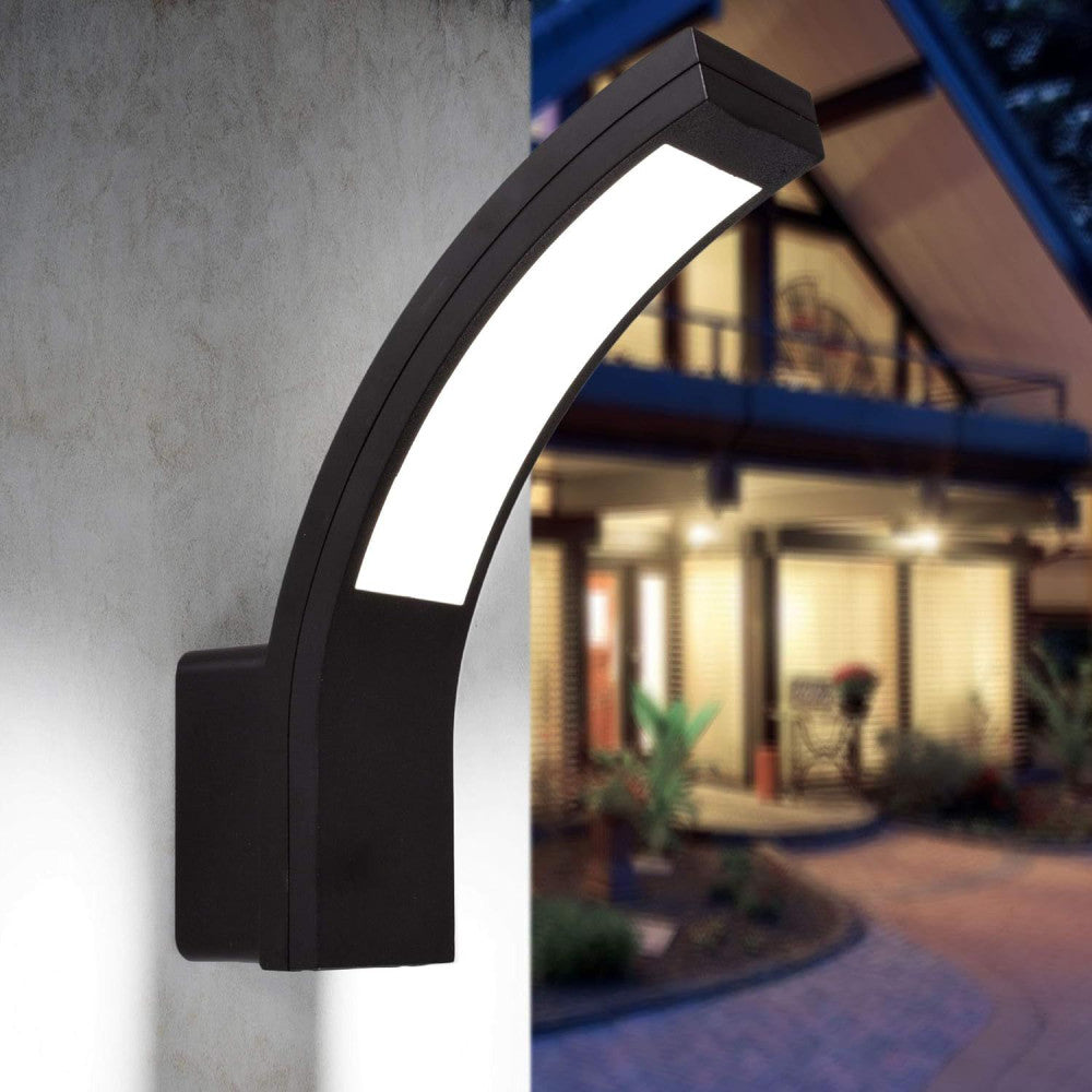 APLICA LED EXTERIOR NEGRU 12W/700LM/3000K IP65 230V 230x105x80MM