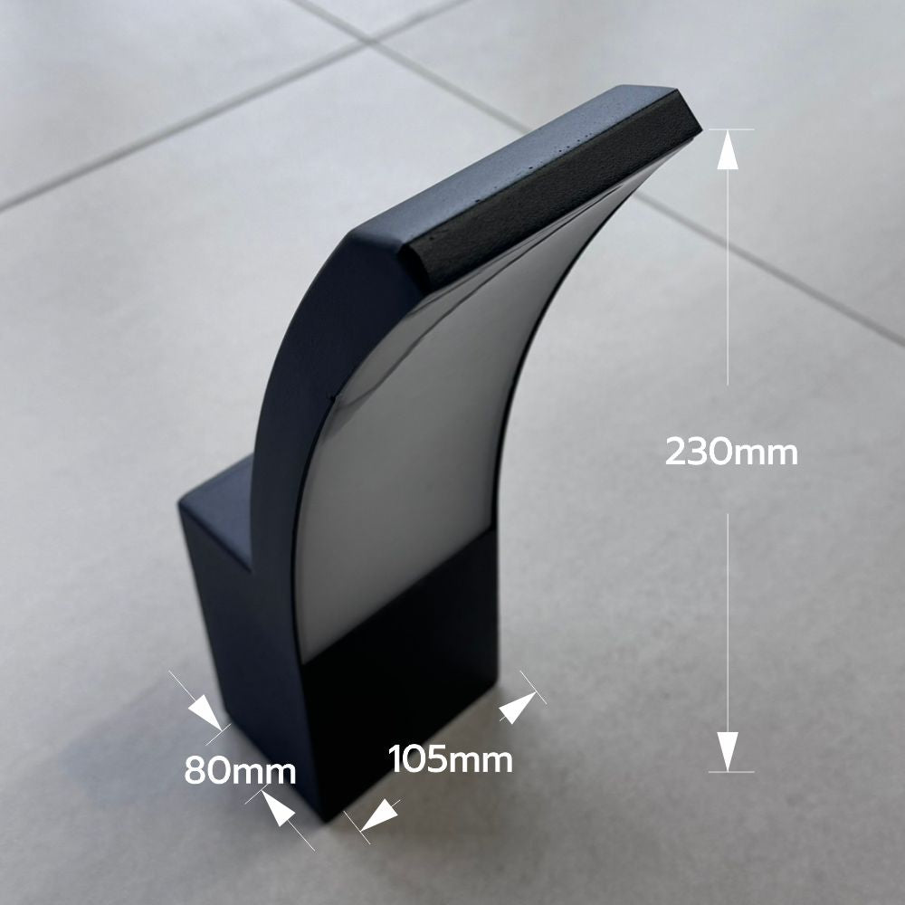 APLICA LED EXTERIOR NEGRU 12W/700LM/3000K IP65 230V 230x105x80MM