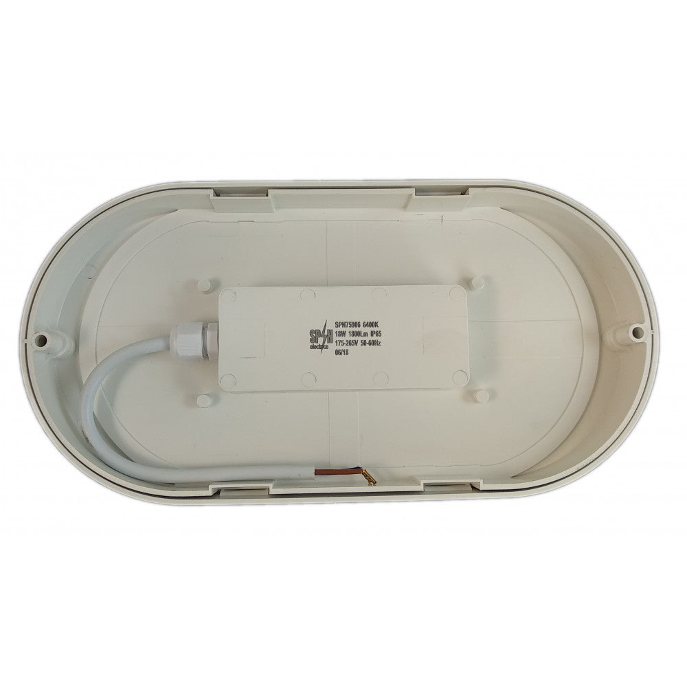Aplica LED BAT Ovala 18W=162W, 3000K, lumina calda, cu protectie IP65