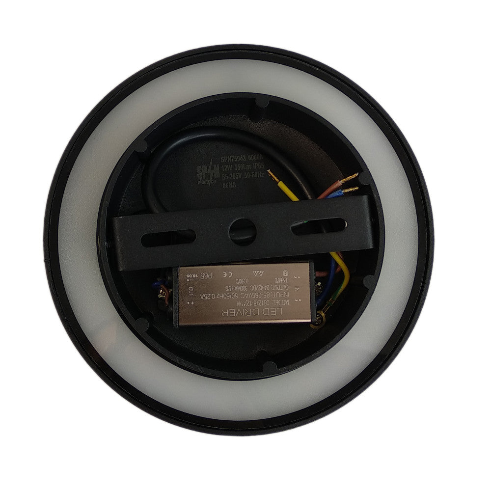 Aplica LED Perete Biscuit fi150, 12W, 6000K, lumina rece, cu protectie IP65