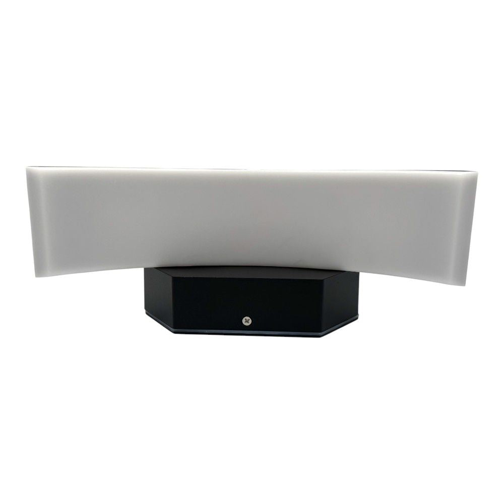 Aplica LED de exterior concava Neagra, 24W=160W, 3000K, lumina calda, 2160Lm, IP65