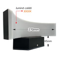 Aplica LED de exterior concava Neagra, 24W=160W, 3000K, lumina calda, 2160Lm, IP65