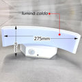 Aplica LED de exterior concava cu senzor Alba, 24W=160W, 3000K, lumina calda, 2160Lm, IP65