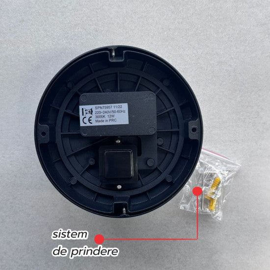 Aplica LED de exterior, Ø160mm, 12W=75W, 3000K, lumina calda, 1080Lm, IP65