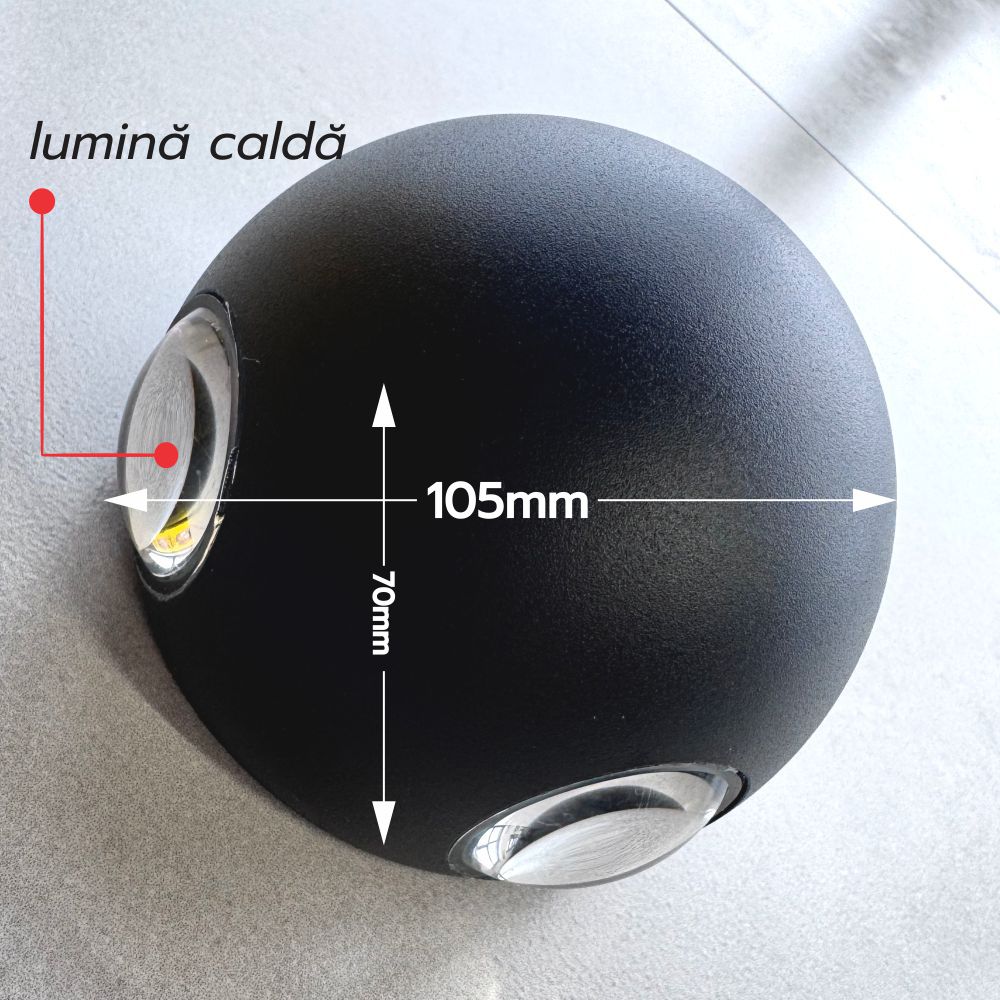 Aplica De Perete Comet 4x1w, 3000k, Lumina Calda
