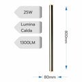 Aplica led liniara de perete neagra 25W/1300LM/3000K - 800mm