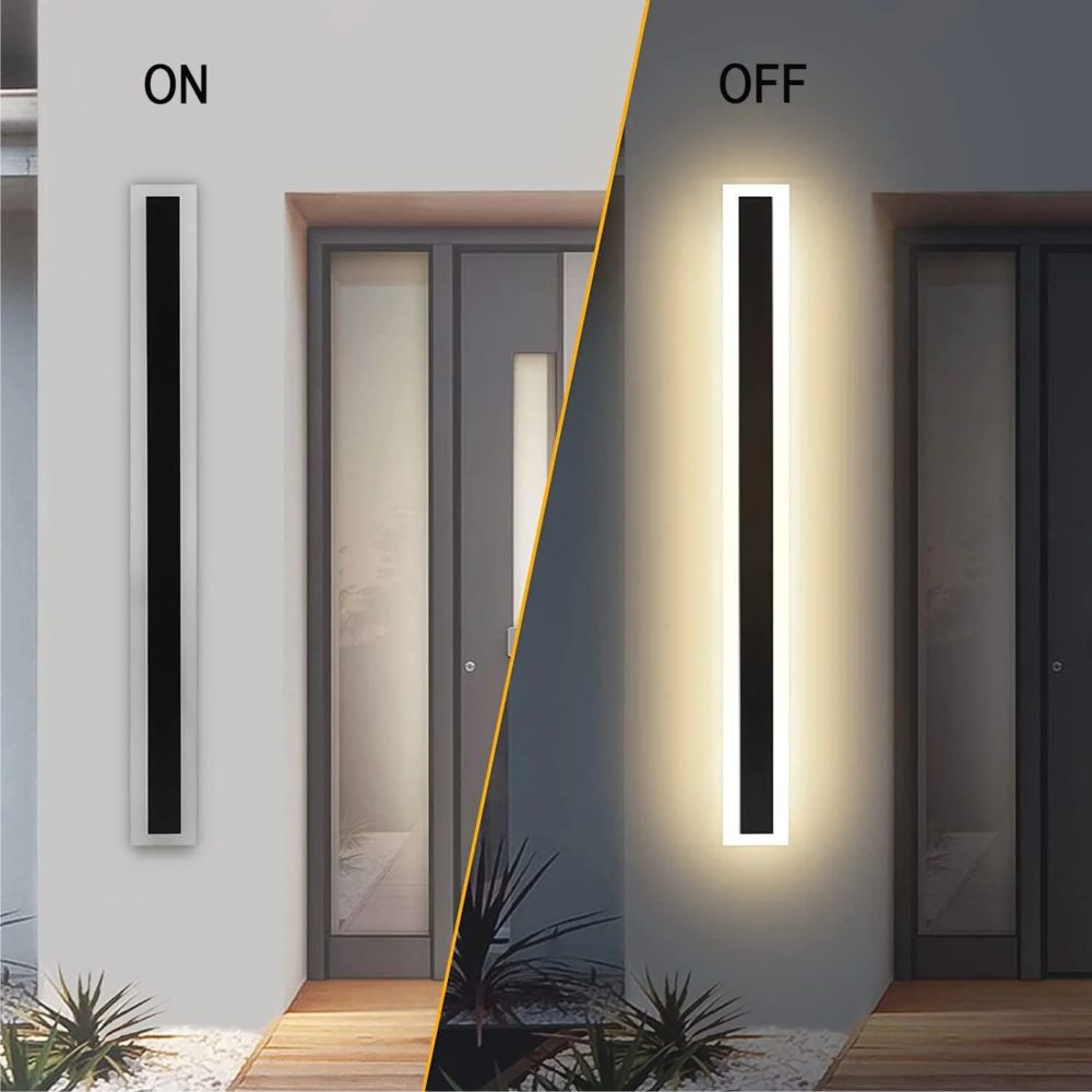 Aplica led liniara de perete neagra 25W/1300LM/3000K - 800mm