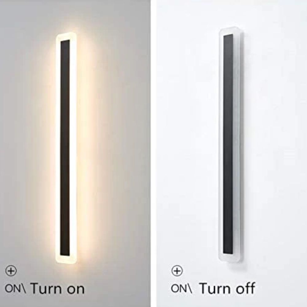 Aplica led liniara de perete neagra 25W/1300LM/3000K - 800mm