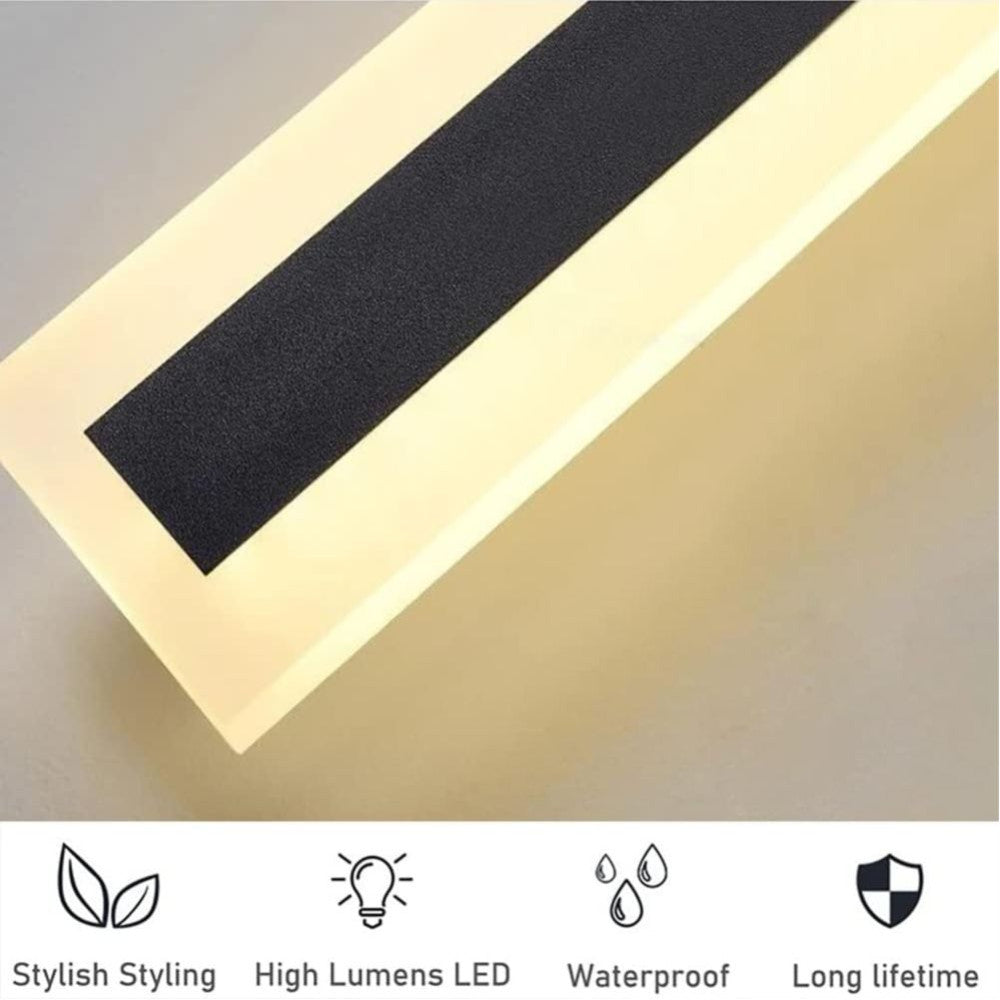 Aplica led liniara de perete neagra 25W/1300LM/3000K - 800mm