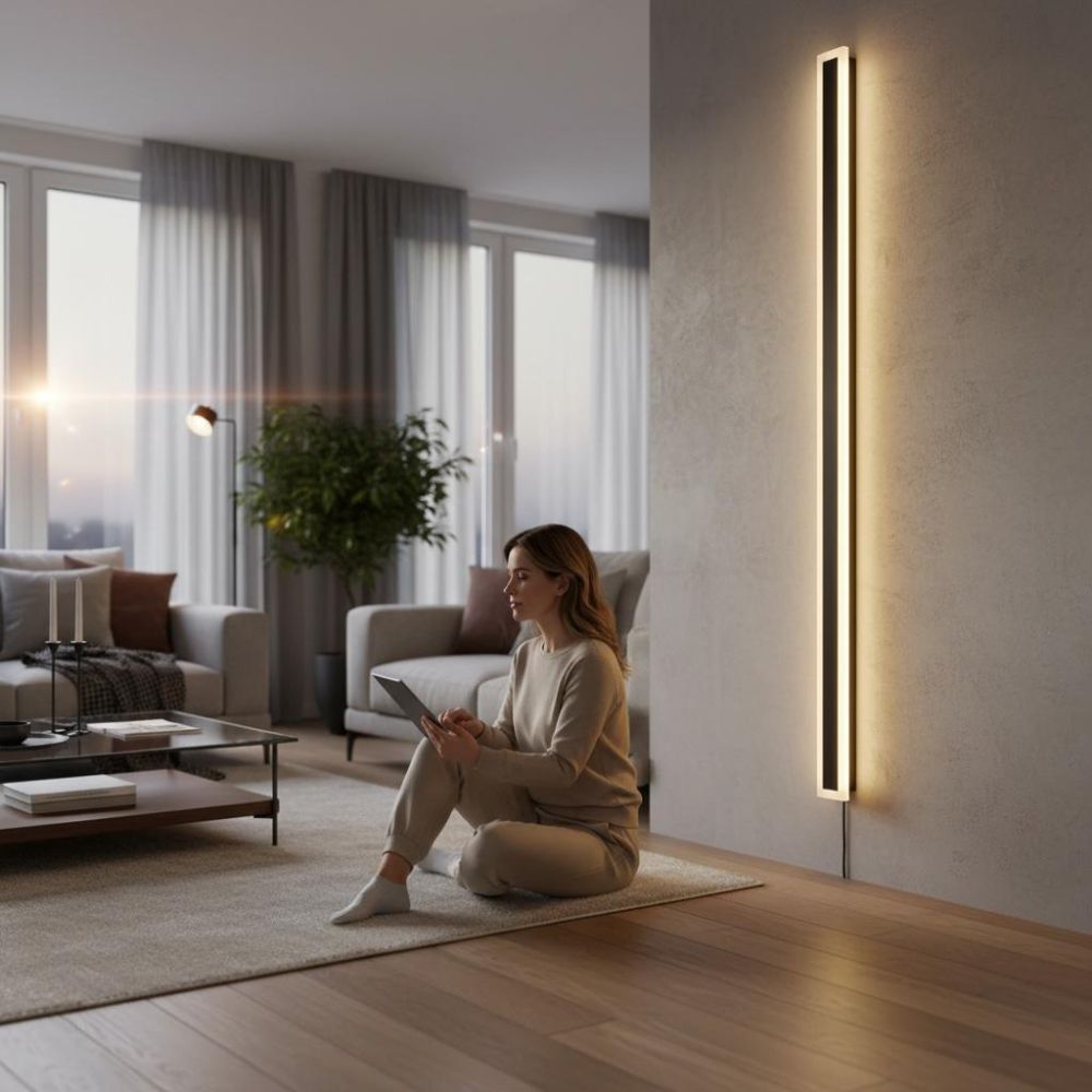 Aplica led liniara de perete neagra 45W/2200LM/3000K - 1500mm