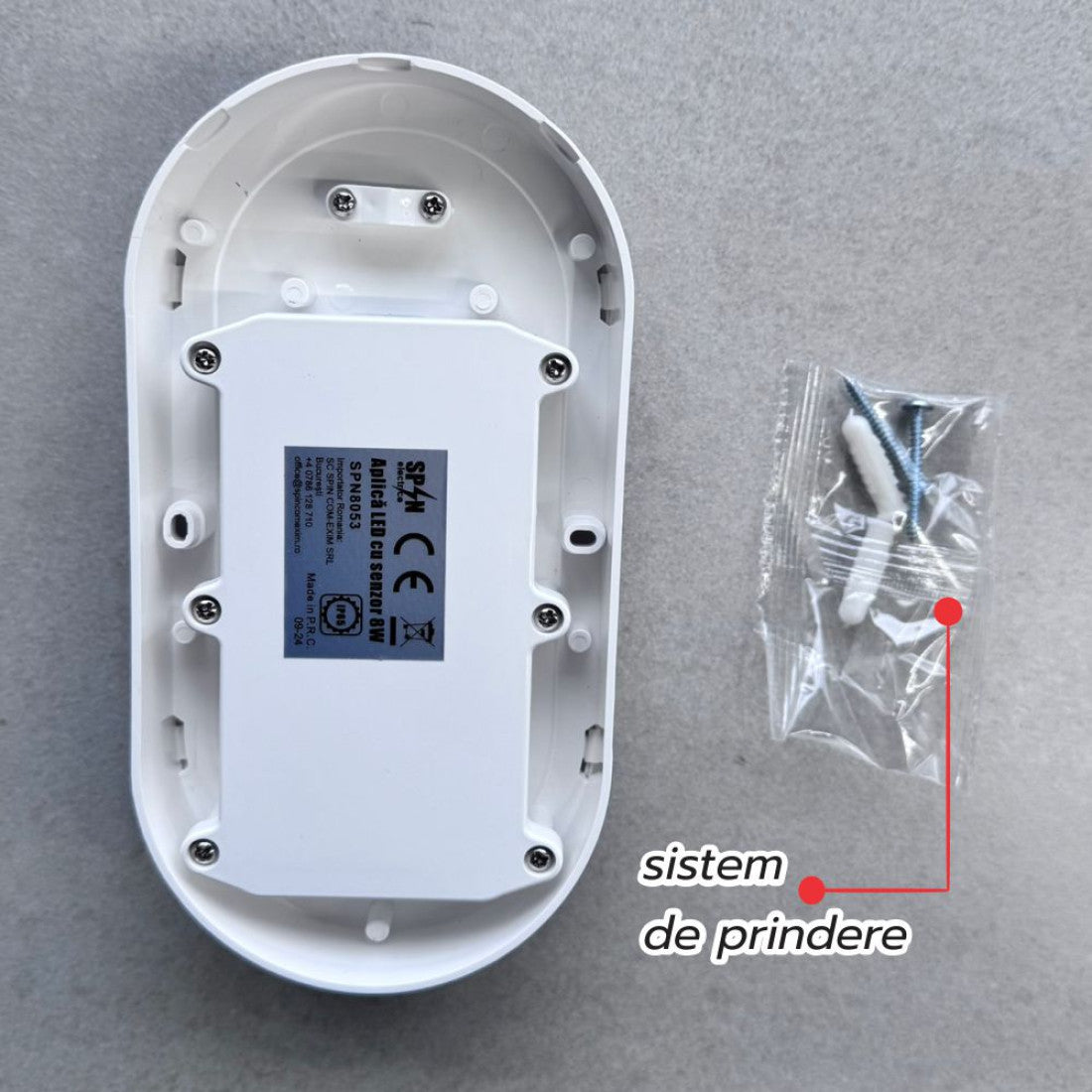 Aplica LED cu senzor de miscare 360Â°, 8W=60W, 650Lm, IP65
