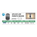 Aplica LED Perete Mouse (5W+5W) 184x110mm, 10W, 6000K, lumina rece, cu protectie IP65