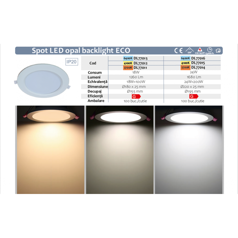 Spot LED Eco 24W/2700k/1680lm