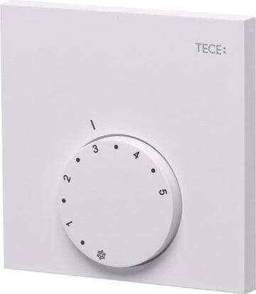 Termostat pentru incalzire in pardoseala, cu fir, TECEfloor RT-A 77410030, analogic, IP20, alb