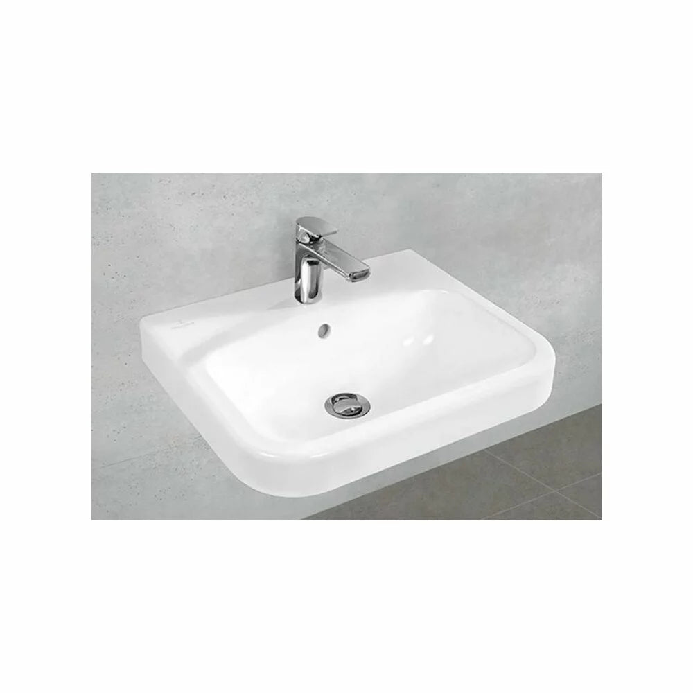 LAVOAR SUSPENDAT 60X47 CM ARHITECTURA, CU PREAPLIN SI ORIFICIU PENTRU BATERIA, ALB ALPIN