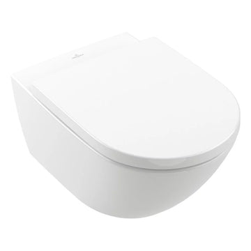 Set vas WC suspendat subway Villeroy&Boch 3.0 cu capac WC soft-close twistflush, alb alpin