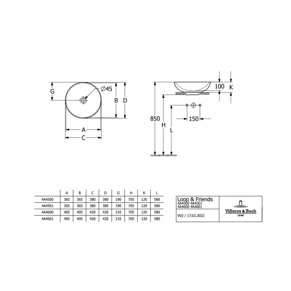 LAVOAR LOOP&FRIENDS 420X420X120 MM, ALB ALPIN CERAMICPLUS,CU PREAPLIN