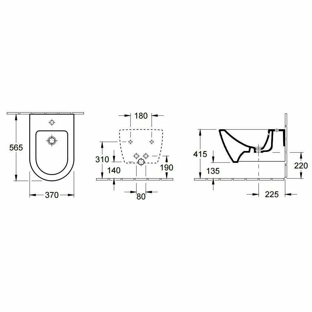 Bideu suspendat Villeroy&Boch Subway 2.0 375X565 alb