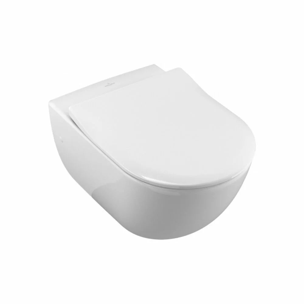 Vas WC Villeroy&Boch Avento suspendat cu capac WC slim soft close, alb lucios