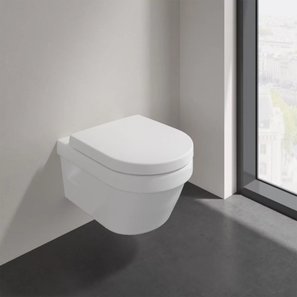 Set Villeroy&Boch vas WC suspendat arhitectura round rimless cu capac WC soft-close, quick release