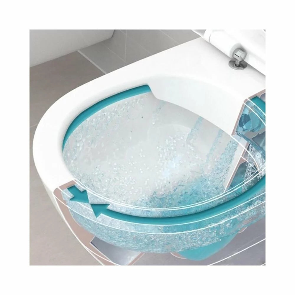 Vas WC suspendat Villeroy&Boch Omnia Arhitectura square rimless cu capac WC soft-close, alb lucios