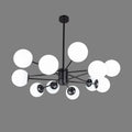 LUSTRA 12 BRATE COSMO NEGRU 12xE27 900x680MM IP20
